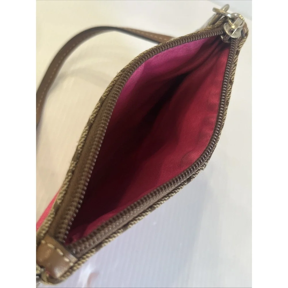 Coach Small Wristlet Wallet Brown and Tan 